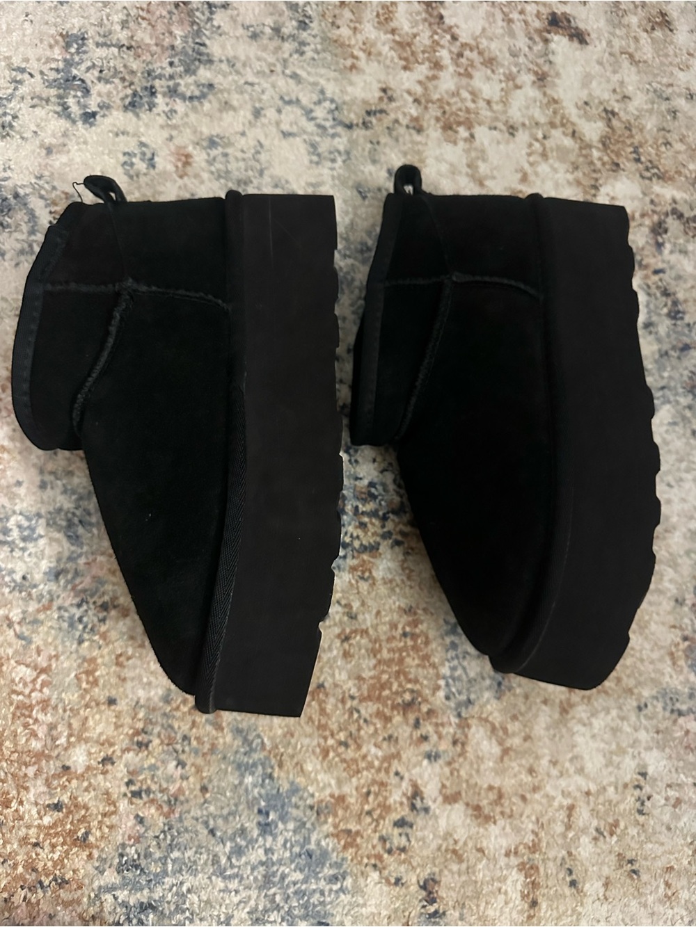 Cushionaire Black Memory Foam Platform Mini Boots Size